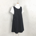 ブラックウオッチ 横ボタンのふんわりすっきり・フレアーエプロンドレス 93