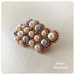 ビーズ刺繍ブローチ Cloud