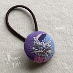 patch “041“ くるみボタンのヘアゴム 猫②