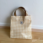 ラミネート ミニトート ギンガムチェック(ベージュ)