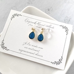 スワロフスキー *カリビアンブルーオパールのシンプル一粒イヤリング