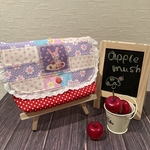 ツギハギのお花とうさぎ★ポーチ