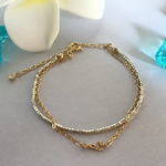 12星座miniチャーム・ゴールドチェーン&シルバービーズ 2連ブレスレット