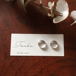 【透明】小粒ガラスの耳飾り ※イヤリング・ピアス変更可※