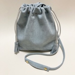 送料込み レザー 豚革ヌバックスマホポシェットLサイズ 内側リバティ