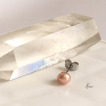 1点のみ‼︎《片耳》潤艶淡水パールのピアス(パープルピンク)アレルギー対応・ステンレス♡