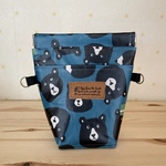 ワンコのマナーポーチ★クマさん柄青色