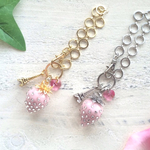 キングストロベリー/スワロフスキー(P/ピンク/シルバー)*バッグチャーム