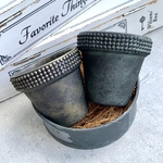 ブロンズカラー★アンティーク風リメ鉢2個セット