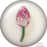 ビーズ刺繍ブローチLotus (minne特集掲載作品)