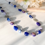 ネイビー✳︎ダークブルーのロングネックレス