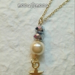 パールと星とシルバーのネックレス