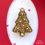ビーズ刺繍ブローチ Christmas Tree クリスマスツリー