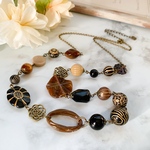 ◇ブラック×ブラウンのネックレス