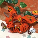 🎃ハロウィン うさ耳シュシュ ヘアゴム ヘアリボン