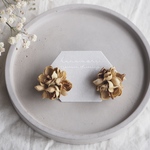 ビーズフラワー イヤリング・ピアス マスタード