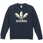【送料無料】【新品】【抜染】azides アジデス 抜染 スウェット トレーナー パロディ おもしろ ネイビー 紺 メンズ サイズ プレゼント