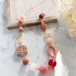 *ピンクのお花のロングネックレス