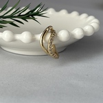 ガラスストーン ビジュー 2連のイヤーカフ