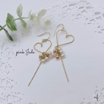 ハート♡かわいいハートモチーフのピアス イヤリング対応 プレゼントにもお勧め