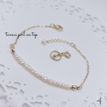 人気🌹淡水パールのブレスレット top付き マグネット対応