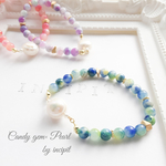 キャンディカラージェム×淡水パールブレスレット(B)