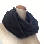 あったかねじりスヌード ラビット グレーブラック