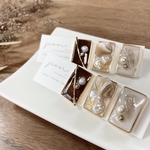 天然素材を使用したレジンアクセ3点セット𓈒𓏸𑁍ピアス/イヤリング(淡水パール/シェル/天然石)