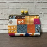 《期間限定SALE》がま口通帳ポーチ*パッチワーク柄