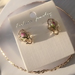 小さな薔薇と小枝フープ イヤリングorピアス