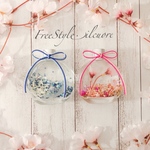 【天使の羽ブルーボトル&桜ピンクボトル2本セット】白い珊瑚のスノードームボトル⭐︎