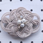 水引バレッタ ベージュ