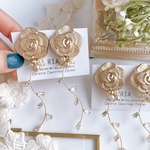 ♢retroflower pearl bijoucharmピアス/イヤリング♢ サージカルステンレス/ シリコンカバー