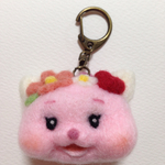 ふわふわぴんくネコちゃんキーホルダー♪