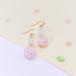 ✿ぷっくり桜とローズクォーツのピアス/イヤリング