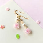 ✿ぷっくりプチ桜とパールのピアス/イヤリング