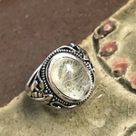 Hawaiian風 リーフ模様の・・ルチルクォーツ ring(7~27号~)