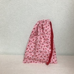 さくらんぼ柄のコップ袋 巾着袋 ピンク