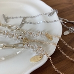 【シルバー】チェーンブレスレット(チェコビーズ)