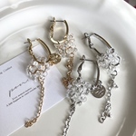 【ゴールドフープピアス】水滴 取り外し可能❁ (アシンメトリー/チタン/チェコガラスビーズ)