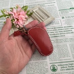 【再販】本革手縫い 足型 車 スマートキーケース レッド