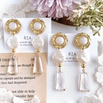 ♢goldpearl clearcharmピアス/イヤリング♢ サージカルステンレス/シリコンカバー