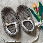 【送料無料】手編みの靴下 コットン糸の靴下 ルームシューズ フットカバー