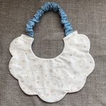 ラスト一枚!大型犬用もくもくスタイ♡ホワイト星柄✖️ボーダー 【首回り60】