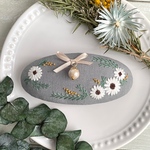 【送料無料】ローダンセマム×ミモザの刺繍バレッタ