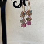 14kgf バイカラートルマリン大好きピアスorイヤリング