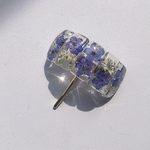 勿忘草とレースフラワーのポニーフック/ゴールド