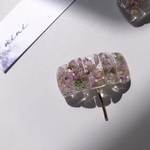 桜とレースフラワーのポニーフック/ゴールド