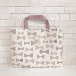 ナチュラルリボン柄୨୧⑅*.レッスンバッグ🎀タグ付き 内ポケット付き