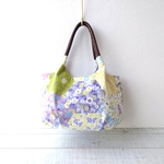 インポート ヘキサゴンパッチワーク ラベンダー バルーンバッグ